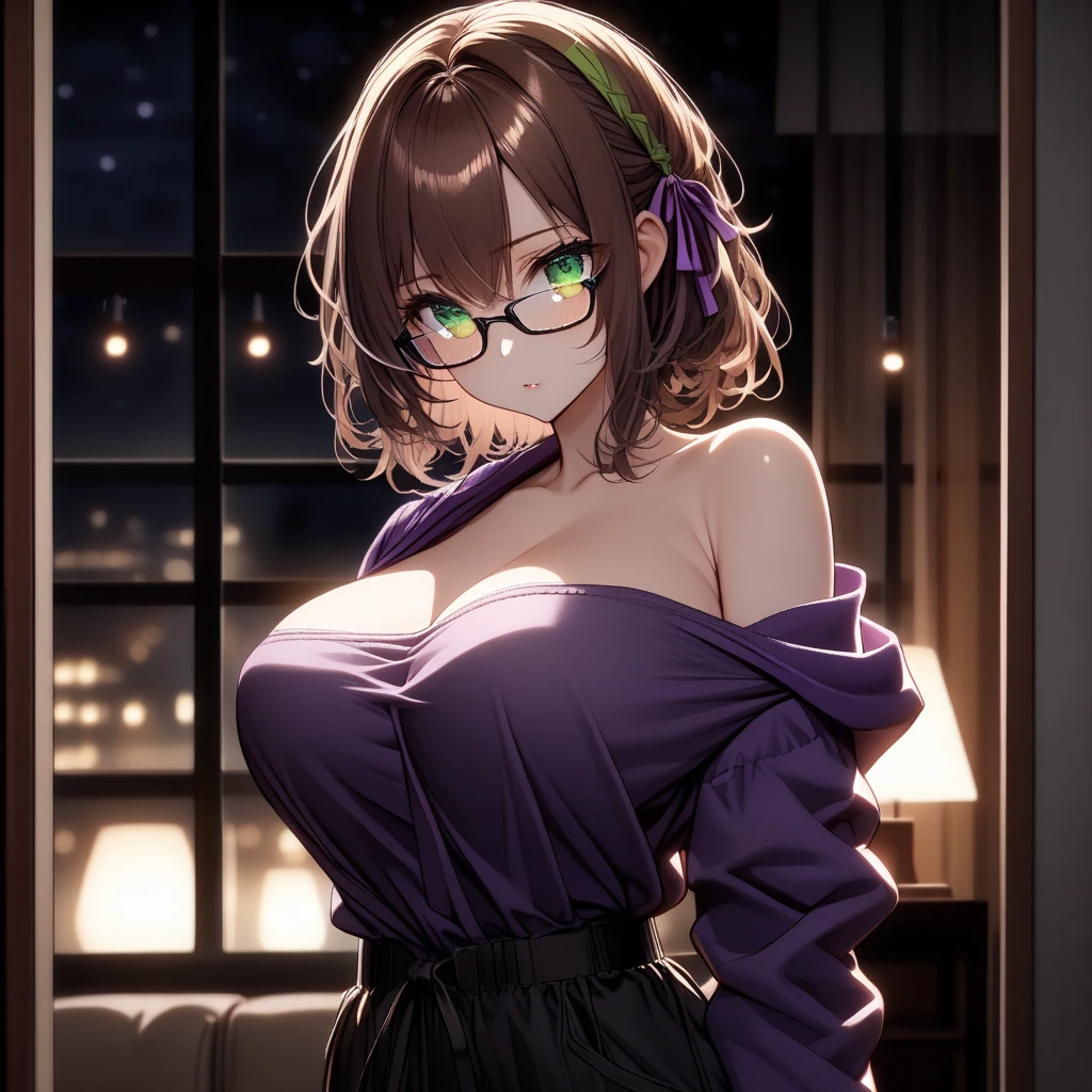 4k, détail fin, Chef-d'œuvre, yeux de haute qualité, peinture très détaillée, ombres douces, meilleur art de personnage , 1fille, aurore, frange, foulard ????, gros seins, belles formes de corps, corps sensuel, s’appuyer sur une table, nsfw, foulard, galaxie, Gants, cheveux entre les yeux, Vous savez, bijoux, large seins, particules légères, cheveux longs, manches longues, regarder la visionneuse, Voie Lactée, nuit, nuit Ciel, yeux roses, yeux violets, cheveux violets, shooting Étoile, Serrures latérales, Ciel, seulement, espace, Étoile \(Ciel\), Fond d&#39;étoile, Étoilery Ciel, aurore boréale, des lunettes de soleil, Haut du corps