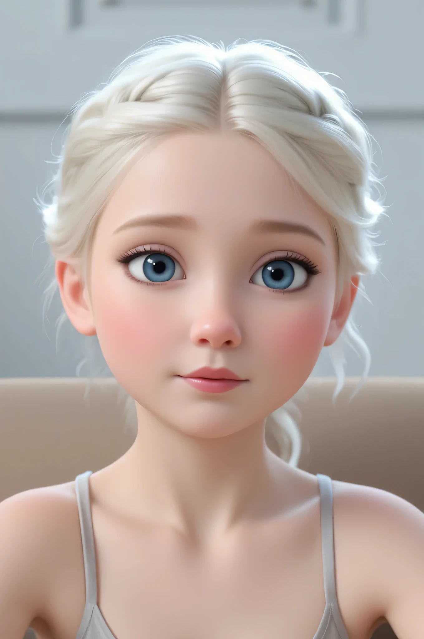 1girl, Solo, High Resolution, Accurate, Anatomically Correct, Best Quality, Detail, High Details, High Quality, white hair, blue eyes, tween, cute, realistic, braid