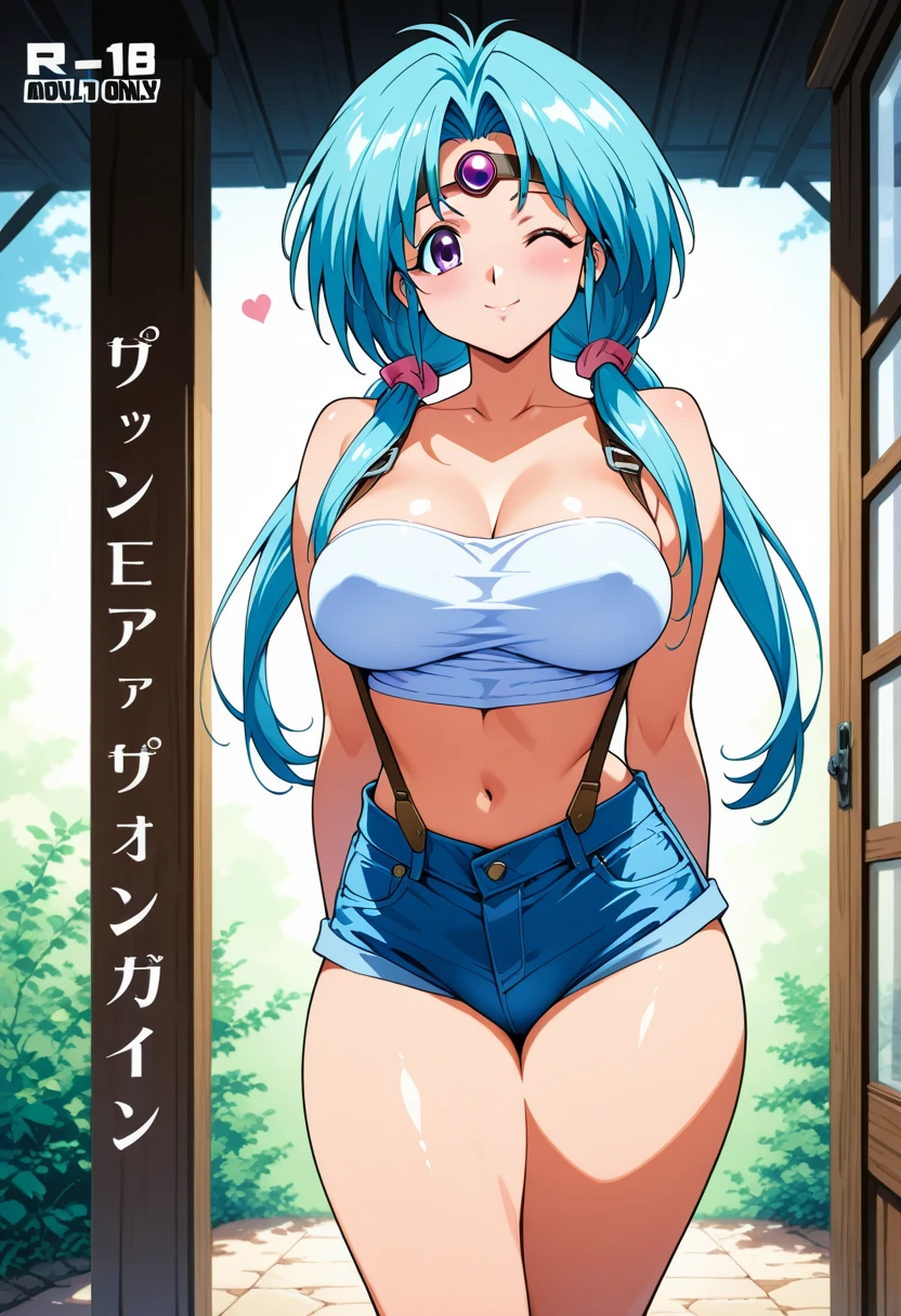score_9, score_8_up, score_7_up, lum, solo, retro artstyle, 1980s style, breasts, blue eyes, eyeshadow, green hair, bangs, aqua hair, dynamic angle, large breasts, large ass, loose cropped tiger-stripped sweatshirt, underboob, skinny, thong, flashy clothing colors, textured clothing, embarrassed, japanese garden, bright sunny background, ExpressiveH, scenery, ultradetailed, highdefinition, ((flying, floating in air, anime japanese town, fly over houses, floating hair, wide view, from far)), pout, sparkling eyes, emotional expression, vintage comic style, pout, sparkling eyes, crazy eyes, fangs, drunk, crazy smile, horny, pout, sparkling eyes, crazy eyes, fangs, drunk, doyagao, puckered lips, motion blur, wide shot,