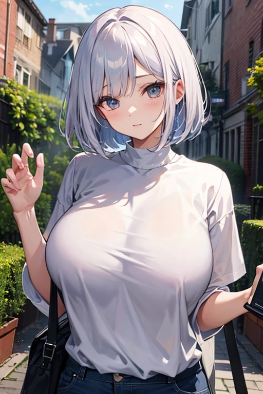 ((Best quality, 8k, Masterpiece: 1.3)), Sharp focus: 1.2, A beautiful woman with perfect body: 1.4, Slim abdomen: 1.2, ((Layered haircut, Large breasts: 1.2)), (no bra), (beautiful hard nipples) (Thin and damp button up to shirt length: 1.1), (Sheer boob), (Rain, Street: 1.2), Wet body: 1.1, Highly detailed face and skin texture, ((ultra-quality)), (After rape:1.3), (Bukkake:1.3), (in 8K), ultla highres, Hyper Detailed, High contrast, Ultrafine Strike, creative refinement, absurdres, Realistic, extremely detailed CG unified 8k wallpaper, Highly detailed, High-definition raw color photos, professional photograpy, Realistic portrait, Cinematic Light, Beautiful detailed, 20 years old woman, (realistic skin:1.5), (shiny skin), (oily skin), (Best Quality:1.4), Super Detail, High quality, ​master piece, lifelike, (After SEX), Bukkake, Perfect face, Silly, (arms behind back:1.5), (cum on chest:1.3), (Bukkake:1.3), (cum on body:1.3), (Sharp Focus), (upper body), (close up), Delicate Beautiful Hair and Eyes and Face, Delicate eyes, radiant eyes, Lifelike, Hyper-detailing, (colossal tits:1.7), (Big breasts:1.7), (Beautiful breasts:1.5), (arms behind back), (arms are down), Beautiful cute woman, camel-toe details, NSFW, slim body, wet clothes, wet body,