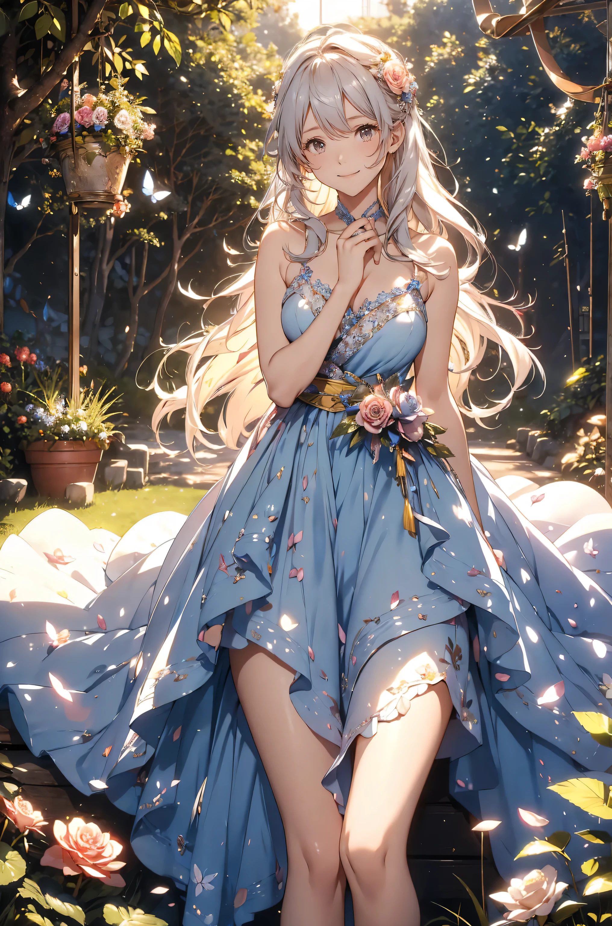 masterpiece, absurdes, highest quality ,Intricate details , (Shiny skin, Shiny body, Shiny Hair), detailed face, perfect face, perfect lines, perfect eyes, enlarged textures, detailed eyes, 1woman, ((( blond hair)), green eye, ((pixie cut)),((parted bangs)), slender body, fishtail, Bullish gaze), (Fishtail, Her hair is tied with a red ribbon), Transparent, Face in perfect detail, Perfectly detailed by hand, Neutral face, Long eyelashes, large Breasts, (from below:1.3), lift clothes, nsfw, show off nipple, show off pussy, (disney princess:1.2), (pussy juice:1.2), lift skirt, tomboy, Wet, sweat, embarrassed, (on flower garden:1.2), city, standing, fear, teardrop, open mouth, long dress, party, frill, raffle dress, princess dress, ((The men's hands are grabbing her breasts, Multiple hands)), The body is slim, (Many men's hands are touching her body, A man's hand is touching her crotch), grabbyghosthands, groped by disembodied hands, gropped by multiple hands, (breasts groping), (Pussy fingering)