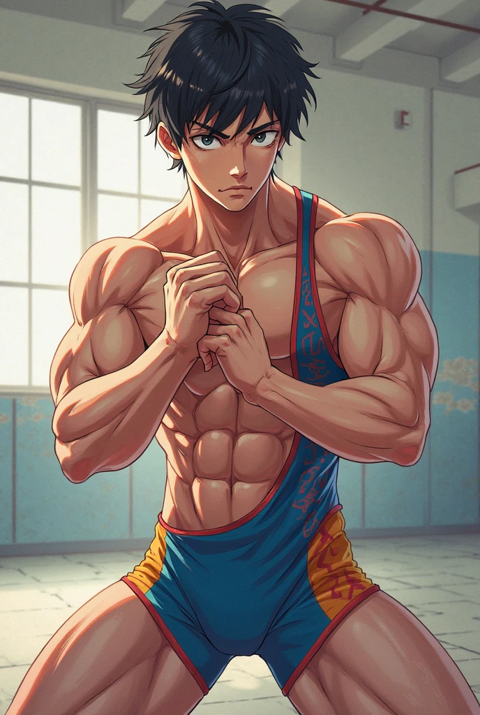 Roy Mustang from Full Metal Alchemist, bodybuilder, shirtless, sexy, abs, big legs, large chest