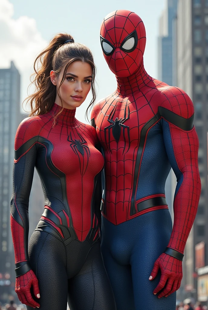Spiderman with a woman in the 4th position