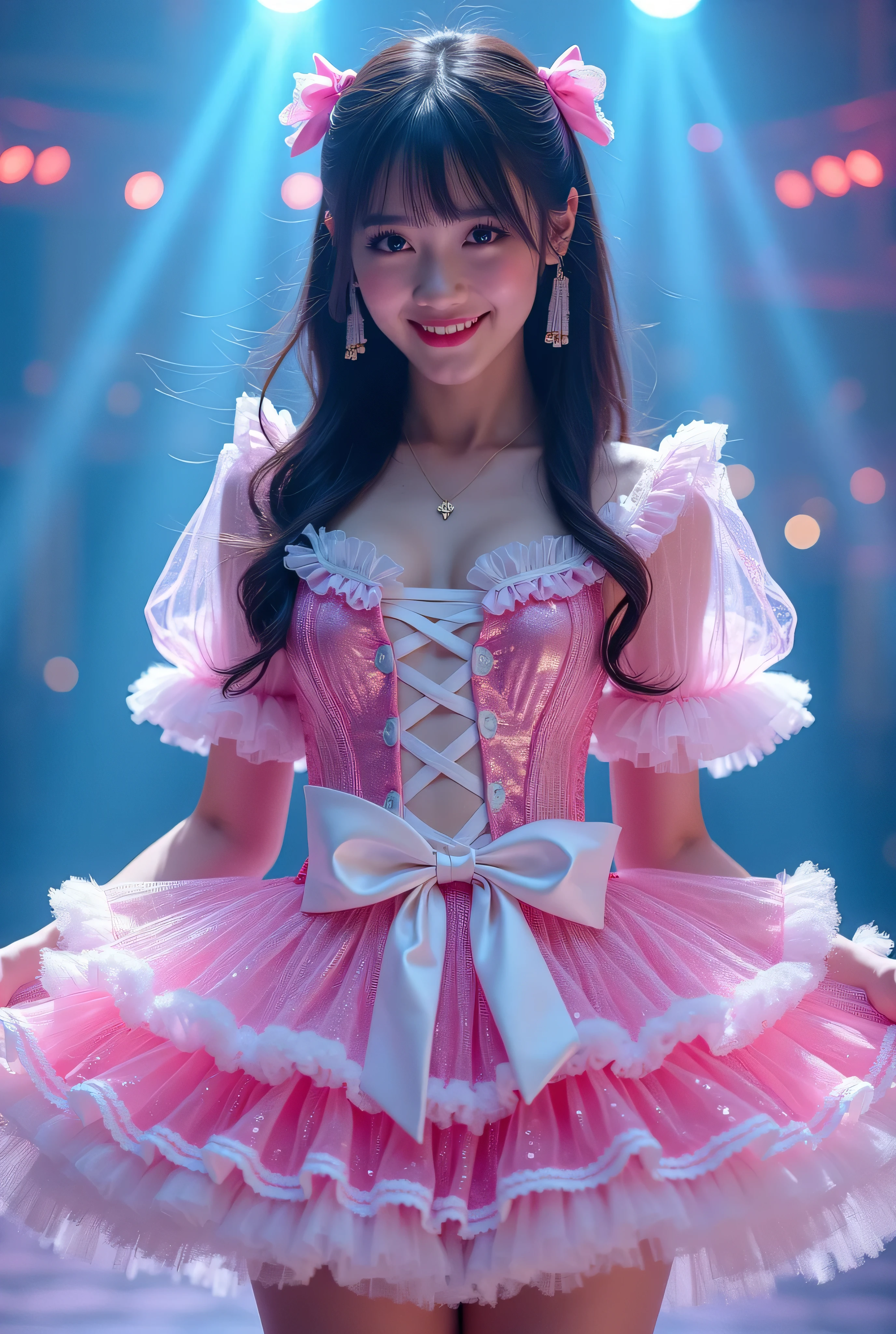 A woman in a pink dress is posing for a picture - SeaArt AI