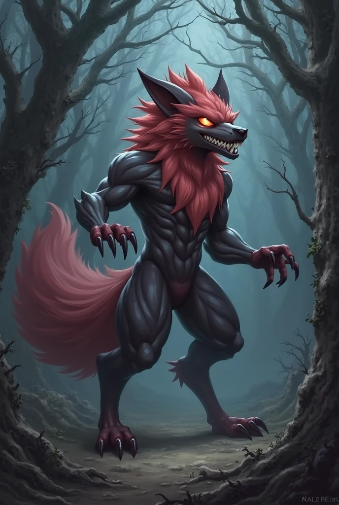 Werewolf with red fur