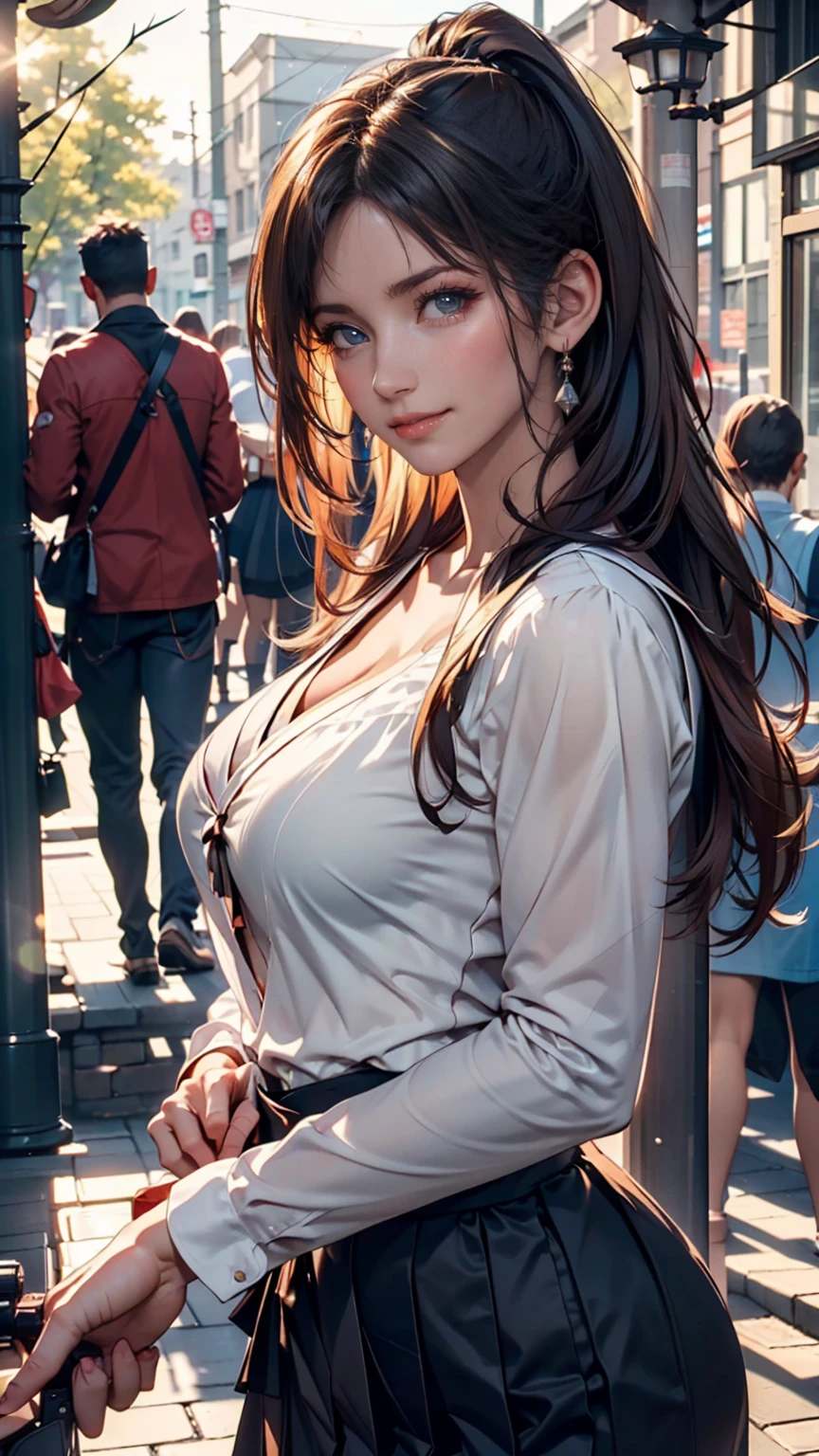 sfw, (Extremely detailed 8k wallpaper:2), (photo:2), (soigne Beautiful girl:2), (gives a lecture to friends:2), detailed (Face and eyes), (hyper realistic:1), (highly detailed:1), (epic realistic:1), rim light, (maximum details:1), cozy, (fullbody:1.3), (looking at viewer:2.0), (Woman's Attractive Qualities:2), (Attractive Woman:2), (Attractive:2), Smile, Intelligence, Empathy, Gracefulness, Sense of Style, Fitness, Grooming, Optimism, (Sensitivity:2), Sincerity, Romantic Gestures, Playfulness, Fashion Sense, (Sensuality:2), Charm, Modesty, Thoughtfulness, (Femininity:1), Flirtatiousness, Warmth, (Physical attractiveness:2), A beautiful smile, A love of life, strength and power, vulnerability, curiosity, wonder, love, (nature background:2), kawaii, waifu, Beautiful breasts, (attractive body:2), (Beautiful body:2), Beautiful pose, attractive pose, (Beautiful legs:1.0), (spread legs:1.0), (Beautiful clothes:1), (classic clothes:2), (elegant clothes:2), (European clothes:2), detailed clothes, (skirt:1), (blouse:1), (provocative pose)