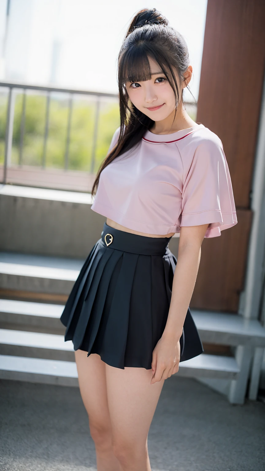 Beautiful illustration、top-quality、超A high resolution、Professional、Cute little girl s、a junior high school student、夏天、skirt by the、dance