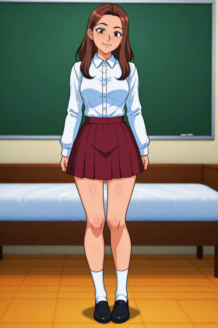 (full body view) (from from side)One beautiful girl bent forward, an ultra-realistic beauty, legs in different directions, school uniform, short skirt, short sleeve shirt, white shirt school uniform, long hair, Spicy pose, a slight smile, trappings, flower in the hair, stockings, Background, VLOP and Sakimichan, ross tran 8 k, Maximum detail of the genitals, Maximum breast detail, Maximum facial detail, realistic eyes, realistic Nose, Realistic smile, Ultra Detail, huge breast, huge_breasts, huge_breasts, huge_breasts, thicc, panty, very short skirt, hot, sexy, mature, ecchi