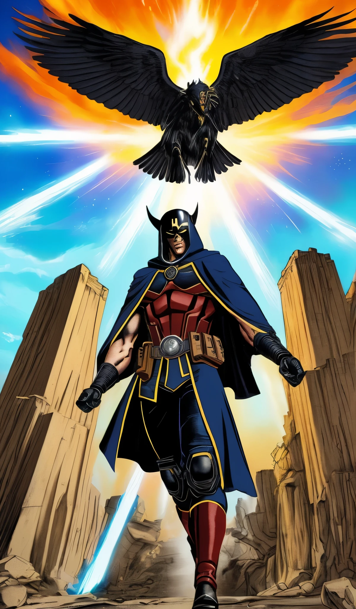 Drawn in 80’s anime art style.
Retro anime. Vintage Anime. Classical Anime.
The outfit is a highly recognizable and iconic superhero suit, primarily black and a little green, designed for both style and functionality. Here’s a detailed breakdown of its elements:
This person’s combat attire is a fusion of medieval warlord aesthetics, cutting-edge technology, and dark sorcery. He wears a cold, expressionless metal mask fused to his scarred face, paired with a reinforced helmet for added protection. His titanium alloy armor, sometimes infused with vibranium, grants superhuman strength, energy projection, and force field generation, making him nearly indestructible. Over this, he dons a fire-resistant green cloak and hood, often enchanted for extra defense. His gauntlets and boots contain built-in electrical weapons, jet propulsion for flight, and shock-absorption systems. A utility belt holds advanced gadgets, anti-magic tools, and teleportation devices, while his armor is infused with sorcery, allowing him to resist and counter magical attacks. His regal golden clasps, bearing the Latverian insignia, sometimes function as power sources or communication devices. This fearsome combination of strength, science, and sorcery makes them an unstoppable force on the battlefield.
This outfit not only provides protection but also enhances the Superhero’s combat capabilities, making them an effective and stylish anti-hero.