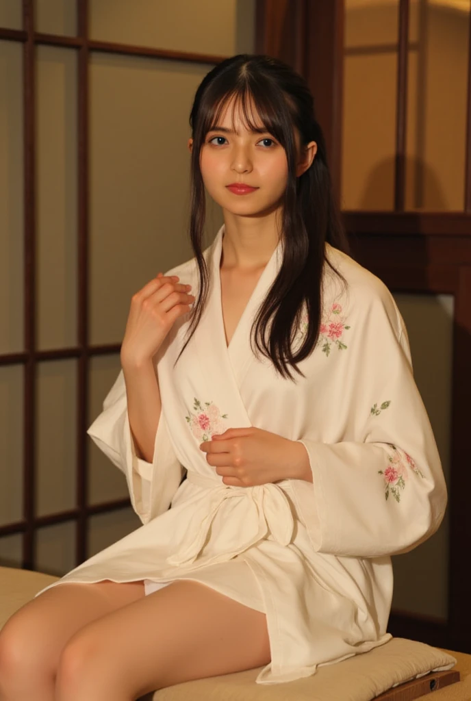 score_9,score_8_superior,score_7_superior,8k, High resolution, 5 years old、beautiful girl, bright black hair, Thin Hair, Small face, cute、Highest quality,Japanese face、small mole on the corner of the eye,((Puffy eyes))、(superior目づかい)、Short Bob、Look at the opponent、Beach、口角superiorがる、Beautiful legs、Flower Hair Ornaments、sexy、Sensual、Blushing、Masturbation、yukata