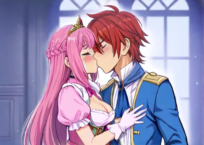 Nsfw,(((1girl,1boy,sex,vaginal))),Masterpiece,perfect anatomy ,ultra detailed eye,detailed skin,detailed face,shiny skin,detailed hair,white skin,perfect lighting,shiny lips,8k,wallpaper,Kyoto animation, anime coloring  ,Lacus clyne,gundam seed ,pink hair, straight hair,blue eyes , (((hair ornament, white detached sleeves,luxurious white dress, luxurious purple skirt, luxurious long skirt))),very long hair, bare shoulders,stars background ,(((white lace panties))),