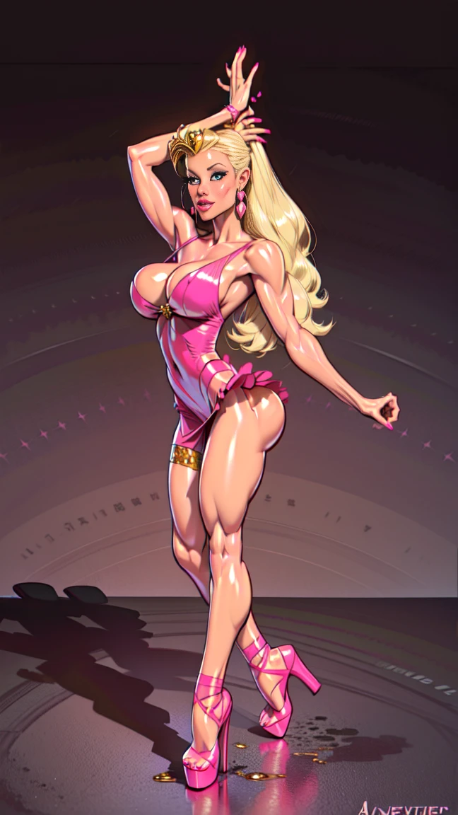 (masterpiece, HI quality: 1.1) 1girl full body standing good face, nice ass, hairstyle: braid, Color Hair: long hair, Blindfolded: NO EYES, Skin: White (porcelain skin, sparkly skin), muscular, thighs, Mature woman, Abs, looks at the viewer smiling, extremely huge breasts, maternal, chest cover with clothes