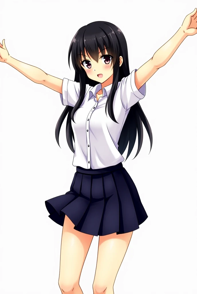 best quality,masterpiece,1girl, solo, (torn clothes:1.3), ,bracelet, jewelry, nail_polish, pink_nails, blue_skirt, blue_sleeves, miniskirt, pantyhose, black_pantyhose, raglan_sleeves, shirt, white_shirt with red printed,snow land,floating_clothes