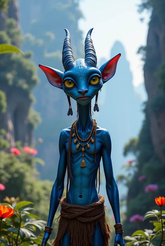 ((UHD)), ((4K)), ((super detail:1.5)), ((high quality:1.5)), ((masterpiece:1.6)), ((retina:1.4)) BREAK an eerie African water sprite demon, the Tikoloshe | Tokoloshe | Hili, with intensely glowing blue eyes, deep-set and menacing, intricately detailed blue skin with faint tribal markings, and elongated facial features. The creature's head is adorned with natural elements like leaves, feathers, and small golden trinkets, giving it a mystical and ancient appearance. The background features a murky, greenish swamp, with subtle light filtering through, enhancing the otherworldly atmosphere. The lighting is soft yet ominous, creating deep shadows that highlight the creature's unsettling presence. Photorealistic, capturing the unsettling nature of African folklore, inspired by the styles of Zdzisław Beksiński, H.R. Giger, and Greg Rutkowski.
