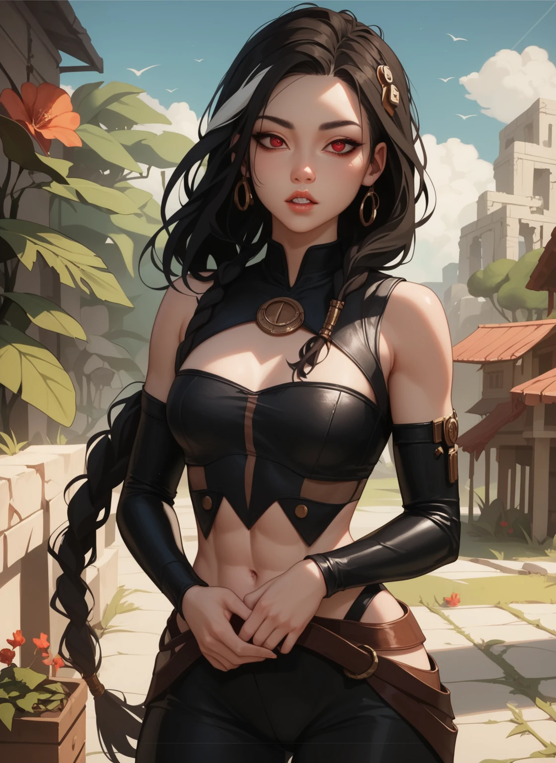 There's an elf (Arshes de Bastard) elfa adulta de 30 anos nua, sem roupa, Morena, Latim, marrom (Peta Jensen), (Camgirl), (onlyfans) posando nua, is naked, with tribal tattoo on the arms, totally naked in a ruin scene for the ancients, Ancestral ruins, covered by vegetation and vineyards, realistic vegetation, Aztec Ancient Ruins, cinematic natural light, chuva leve caindo, leves pingos de chuva, dust particles in light, dust particles in the air, Bottom view, Viewing angle below, olhar de baixo para cima, olhando de baixo, close de baixo, MULHER SEXY, sensual, provocador, cabelos escuros, hair with a long braid over the chest, smaller braids tied along the head, pequenas amarras no cabelo |, olhar sexy, sensual, olhos verdes, branca, sarda no rosto, realista, boca entreaberta, sensualidade ao extremo, Seios enormes (Oppai), massive breasts, seios grandes soltos (Latina Jennifer Mendez adult video 1 8 years), seios arredondados, seios grandes (Angela White) com pintas, sardas, Fundo, sardas no peito, piercing na barriga, barriga sexy com piercing, barriga levemente marcada, Fofa, sexy :8, A partir de 8 K fosco, sexy look at the camera, pose atraente, seios explodindo, Breasts Visible, para amostra, descoberto, bicos duros, mamilos endurecidos, enrijecidos, Excitado, lascivo, provocador, corpo sexy, corpo molhado, water dripping down body, quadril largo, coxa grossa, Pose sexy, private parts on display, visible private parts, well visible, virilha e  detalhada, pelos pubianos escuros, levemente raspado,  maior e , corpo perfeito, corpo escultural, 4k], 4 mil ] realista, perfect  lighting, contraste perFeito, sombra,Bottom view, camera from below, realista, filtro escuro, profundidade, 4k