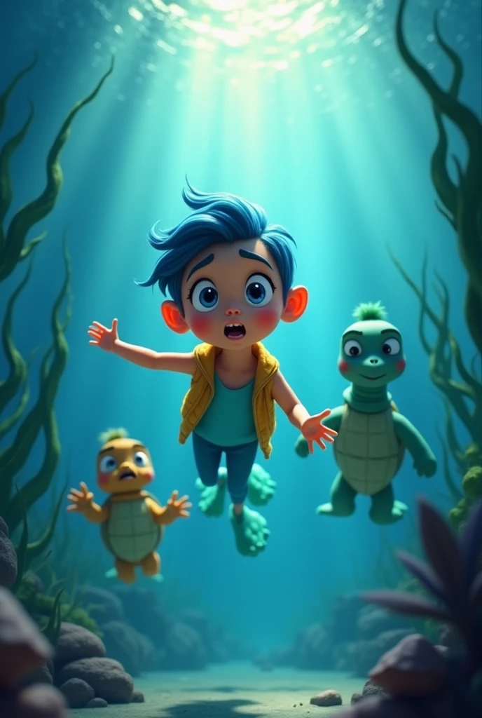 Pixar style,3d,swimmer