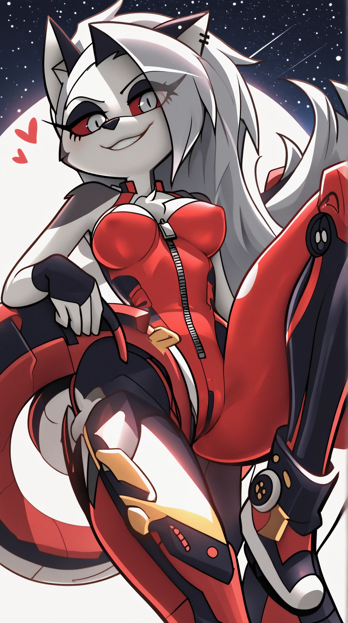 harley queen sticker, harley queen clothing, crossed hands position, A gun in each hand, harley queen volleys, outfit de harley queen, looking at the camera with a mocking and irreverent smile, gta VI style, solid background, UHD
