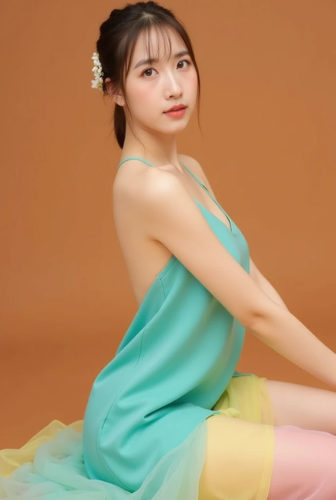 (((best quality))),(((Super detailed))),(((masterpiece))),((1 girl,alone)),(neat bun:1.2),(pretty face:1.3),((earrings,Crystal necklace)),((Slim,Thin)),((bare back,high hips,ass cleft)),(stockings:1.3),(A bright moon in the clear night sky as the background:1.3), gentle light,(Stand in a world full of vibrant flowers:1.3),(Gorgeous tulle Chinese long skirt:1.3),Bright Eyes,beautiful,(Surrounded by crowded bright flowers:1.5), kaleidoscope, Shimmer,Bright Moonlight, delicate petals, fragrance, otherworldly, magic realm, charm, peaceful, essence of beauty, Peace,(outdoor:1.2),(Night view:1.3),((Upper Body))