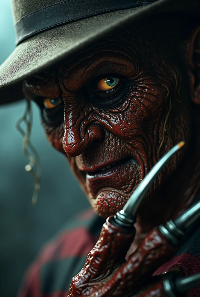Freddy Krueger art, 80s dark fantasy cinematic still