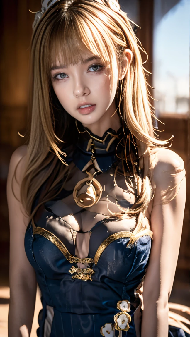 (( (tmasterpiece)，（Very detailed CG Unity 8K wallpaper），best qualtiy，cinmatic lighting，细致背景，beatiful detailed eyes，Bright pupils，（Very fine and beautiful），（Beautiful and detailed eyes description），ultra - detailed，tmasterpiece，hight resolution)), Curly, ((Dressed in insanely sexy bikini armor:1.4)), Rose gold armor, Richly decorated armor, a beautiful woman warrior, a pixie cut, Platinum Blonde Hair, cleavage of the breast