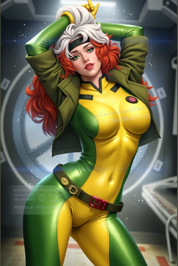 (best quality, highres, realistic:1.37), Bernadette Peters (age 30) cosplaying as a Teenage Mutant Ninja Turtle at a comic convention, Brie Larson passionately begs for her autograph, showcasing her entire body. Detailed eyes, lips, and face, emphasizing Peters' vibrant and expressive features. The composition captures the electric atmosphere of the convention, with colorful and energetic surroundings. The costume is exquisitely crafted with intricate details resembling the iconic Ninja Turtle design—authentic turtle-like texture and vibrant green hue. Peters radiates with confidence as she strikes a dynamic pose, capturing the essence of the character. Surrounding the scene, comic book booths, cosplayers, and enthusiastic fans add to the lively ambiance. The lighting accentuates the vibrant colors, providing a cinematic feel.