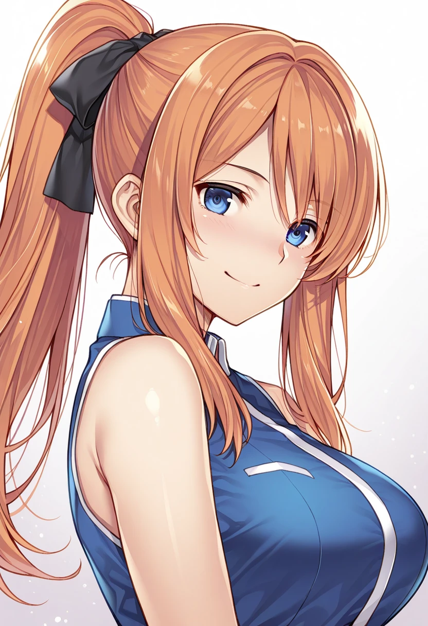 best quality, masterpiece, highres, solo, {white kimono:1.35}, {red hakama:1.35}, {wide sleeves:1.20}, {kalina_girlsfrontline:1.15}, blue_eyes, long_hair, orange_hair, hair_between_eyes, breasts, side_ponytail, blush, ribbon, hair_ribbon, smile, eyewear_on_head, hair_ornament, bangs, sunglasses, large_breasts, red_ribbon, collarbone, cleavage