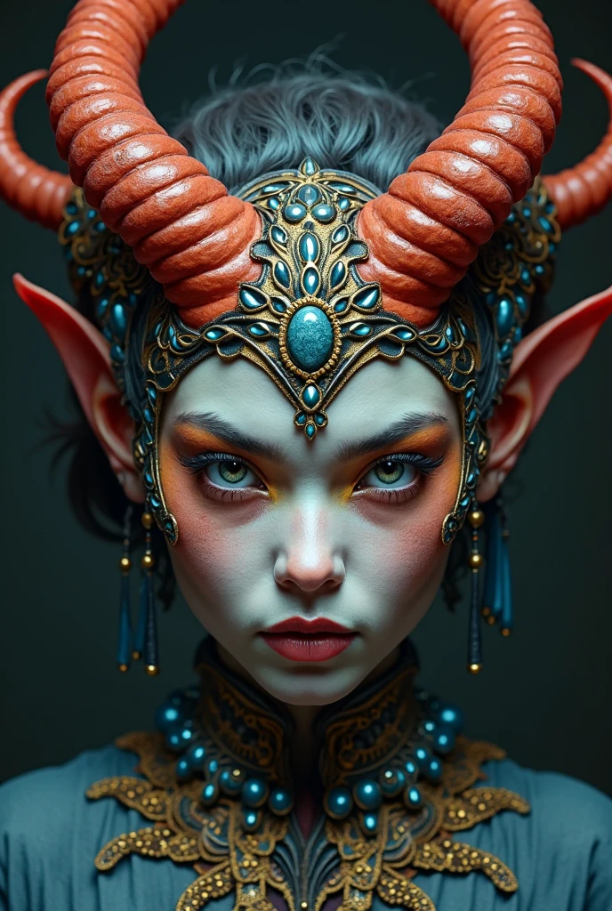 mask referring to the Diablada Puñeña dance,female, the horns , essence of dance