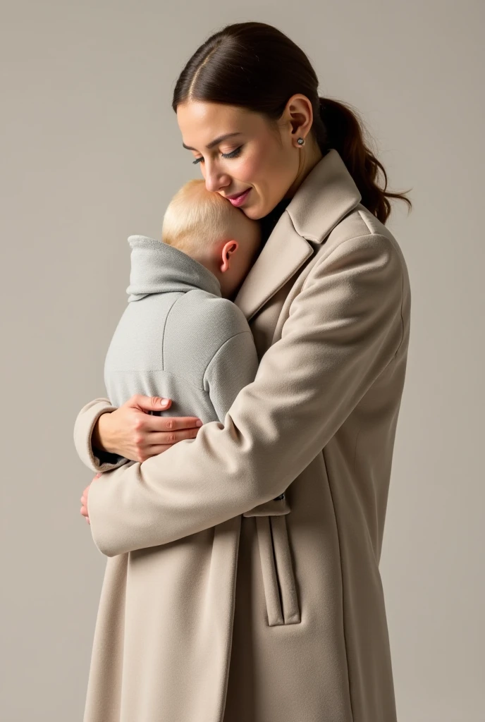 Create an image of a baby being taken from its mother in a cold place.