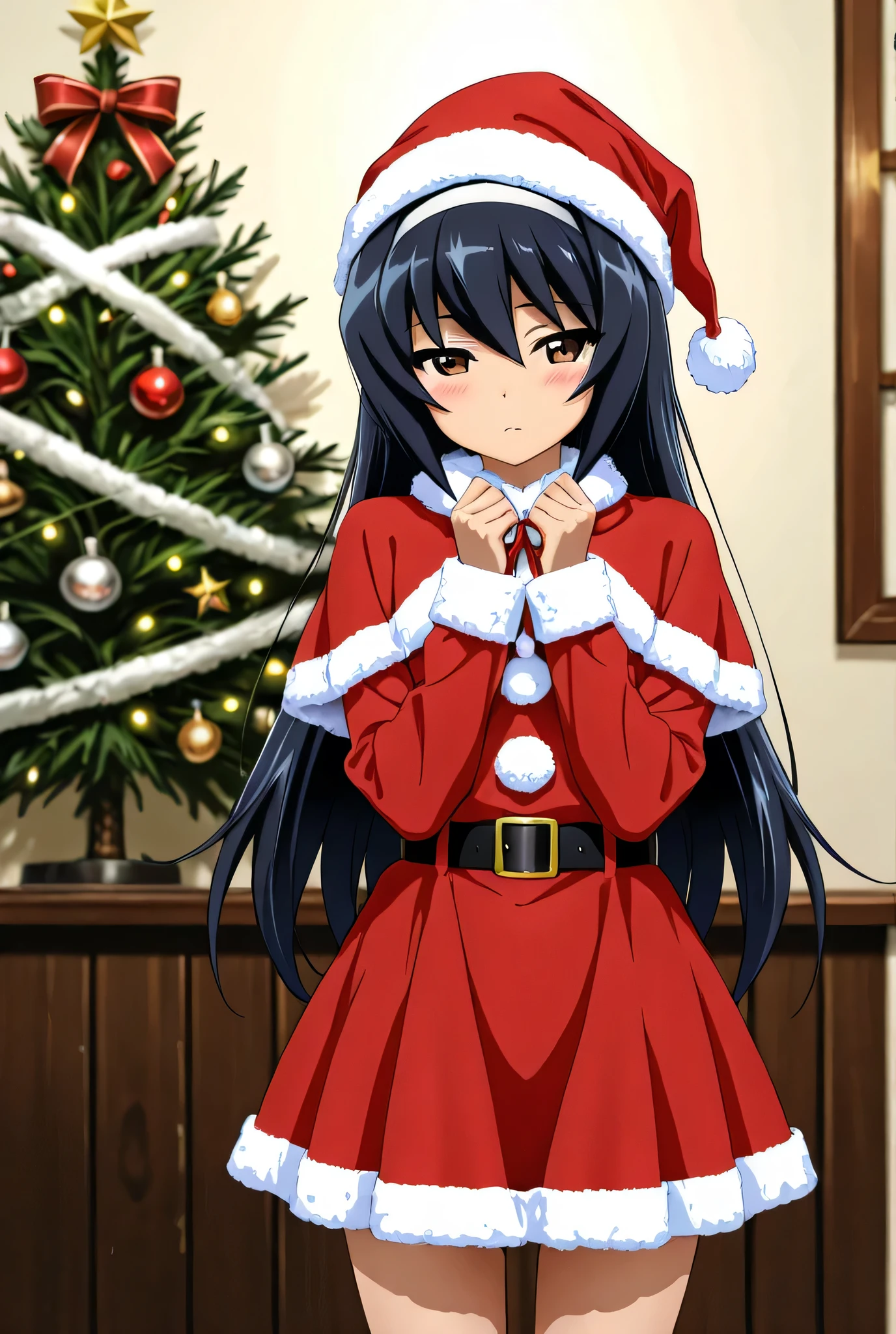 Reizei Mako,santa costume, 1girl ,alone,