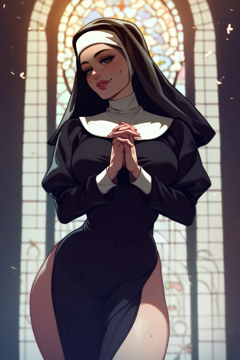 ((gothic nuns, with gothic clothing, in church:1.6)), ((church background, several disorderly vignettes:1.7, comic, with scenes of nuns preaching, praying, communing:1.6)), masterful work, high definition:1.4 , ((Imaginative scene)),((perfect, meticulously detailed:1.3)), impeccable details, ((full shot: 1.4)), ((Best quality)), ((Masterpiece)), 3d, ( hyper detailed : 1.3), ((epic scenario: 1.3)), ((Front camera)),( (clear black and white drawing: 1.6))