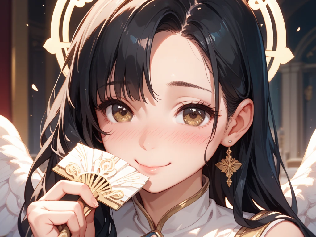 (masterpiece:1.4), (ultra detailed:1.4), (extremely detailed CG:1.4), A man with brown hair is celebrating the birthday of a girl who is turning .、Hug me and press your cheeks together、A happy smile、Big Birthday Cake、5 candles、Family photo、closed eyes