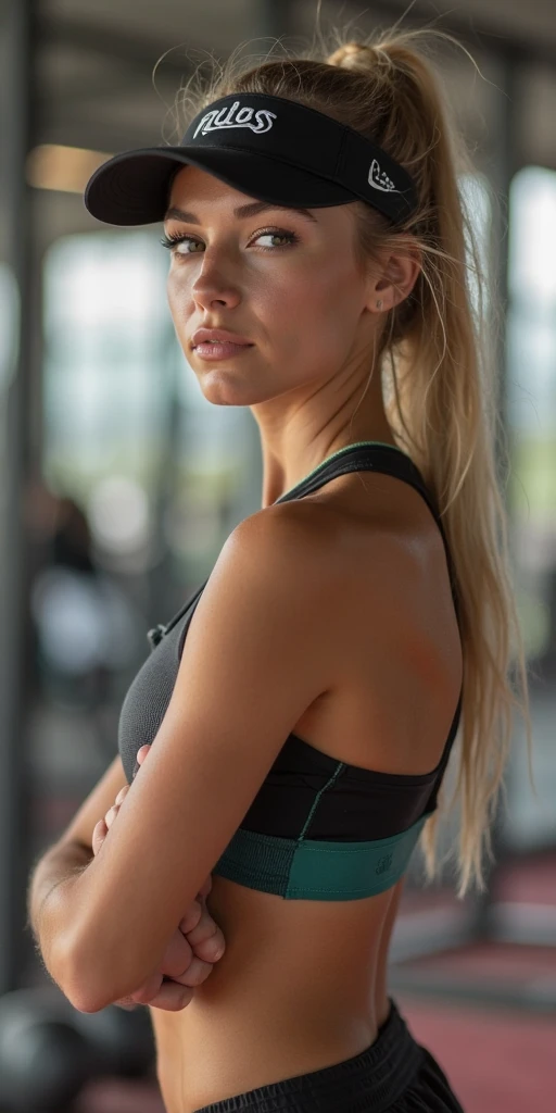 Blue basketball tank top model without logo