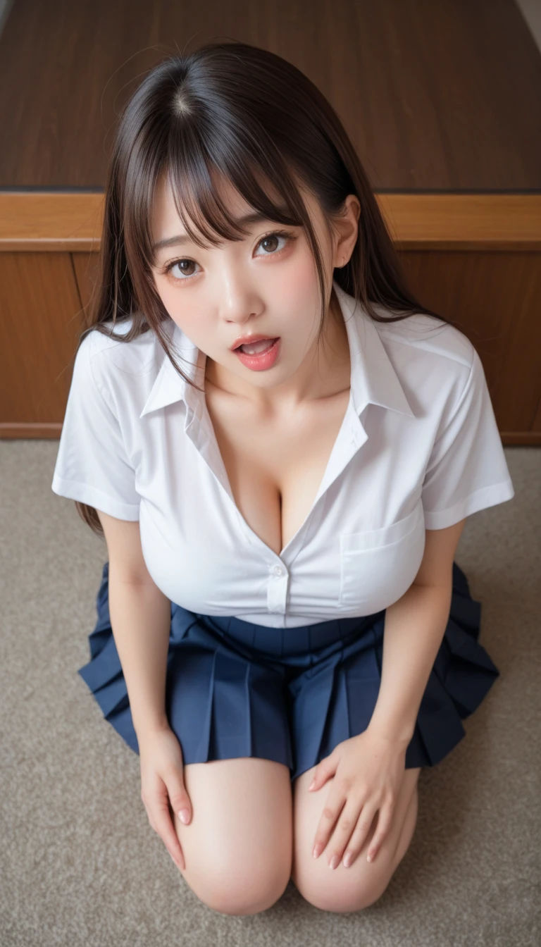 驚くほどcute 、japanese girl uniform、summer clothes、Wearing Japanese school uniform、 Japanese schoolの制服、surreal 、dressed like a high school girl、surreal 、 wearing a uniform、girl in uniform、18 year old female、 very big breasts、nice skin、glowing skin、nice thighs、Shining thighs、 shining legs、black high socks above the knee、Japanese school、 please invite me inside、Eyes that invite、((lift up the skirt))、((I can see white pants))、See-through、beautiful eyes、cute、neatly arranged fingers、しろいきれいなSee-throughパンティーが見える、彼女の美しいI can see white pants、とてもcute、Looking up from a low angle、the skirt is rolled up、I can see white pants、very beautiful thighs、High resolution、High resolution、Japanese schoolの制服、surreal 、dressed like a high school girl、surreal 、 wearing a uniform、