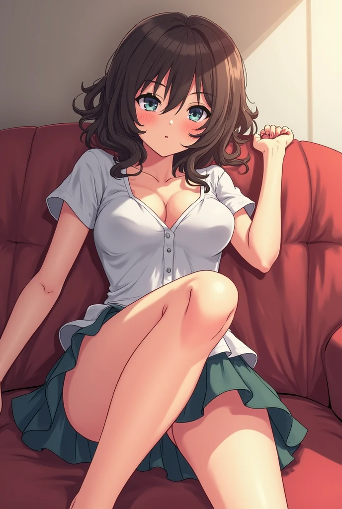 (1980s style, anime screencap, cel shading, high resolution, clean brush stroke, masterpiece, best quality, highly detailed, NSFW), hospital bed, medical room background, public indecency, full body, 1girl (solo:1.5) (solo focus:0.0), blue eyes, eyebrows visible through hair, (caring look:1.5), looking at viewer (vulgarity:0.0), straight long hair, open eyes (beautiful detailed eyes:1.0), smile, open mouth (put out tongue:1.5), mouth drooling, animal collar, cleavage, tied blouse (open white blouse:1.3), white stand collar shirt (folded sleeves:1.5), belly chain, jewelry, gold necklace, gold bracelet, nail polish, light yellow leopard print micro bikini (areola slip:1.0), underboobs, sidelocks, navel piercing, middle breasts (pointed breast:1.5), natural sagging breasts (long tits:1.5), wide areola (ebony areola:1.5), highly detailed areola (glands of montgomery:1.5), small ass, belt, navel, short skirt (Pleated short skirt with plaid pattern on red background:1.5), garter belt, dark grey pantyhose (skindentation:1.2), brown loafers, spread legs, skinny thighs, skinny legs, tiptoes, underwear, crotch rub, female masturbation, pussy juice, thigh strap, used condom belt, wearing school girl,