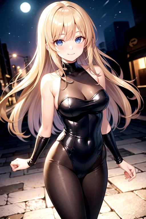 abukuma \(kancolle\),blonde hair,long hair,hair bun,hair rings,twintails,blue eyes,(disdain:1.8),(disgust:1.8),blush,standing,(right hand on chest),((masterpiece)),((best quality)),((high resolution)), ((ultra-detailed)),old style school swimsuit, one-piece swimsuit, navy blue school swimsuit, landless swimsuit, 1girl, Solo,((from below)),((from front)),((concrete background)),((caged)),prison,(basement),perfect anatomy,barefoot,