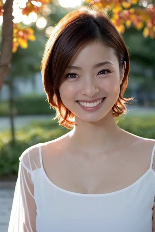 Japanese women Orthodox beauty, cute, cute, beautiful, smile, Yamato Nadeshiko, Ultra-realistic, More real, Real women, Looks like the real thing, From below, Just like him, Super Real, Bob, Upper Body