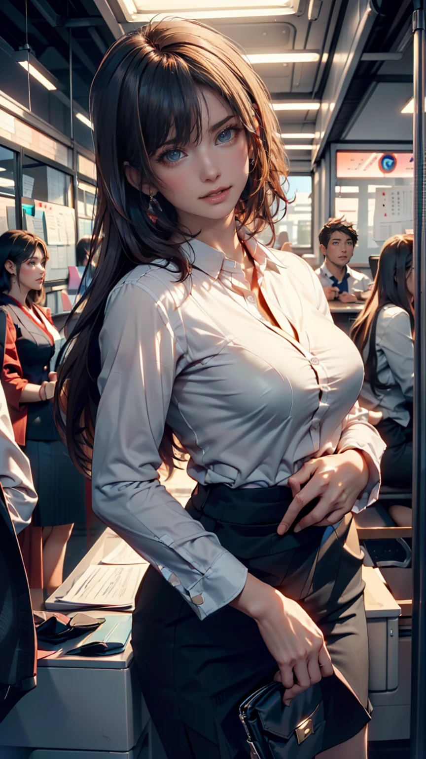 {{Mature Woman, White people}}, View your viewers, Hazel Eyes, Very detailed, Medium chest, Brown Hair, airport, flight attendant, uniform, Blue blazer, Blue tie, Blue Skirt, Midi Skirt, Pencil Skirt, Blue High Heels, Happy, 最high quality, high quality, Very detailed anime screencap, {{{{Crowded, Multiple Girls, Thousands of sisters, Millions of sisters,Billions of Sisters, clone, Doppelganger, Matching outfits, Matching hairstyle}}}}, whole body