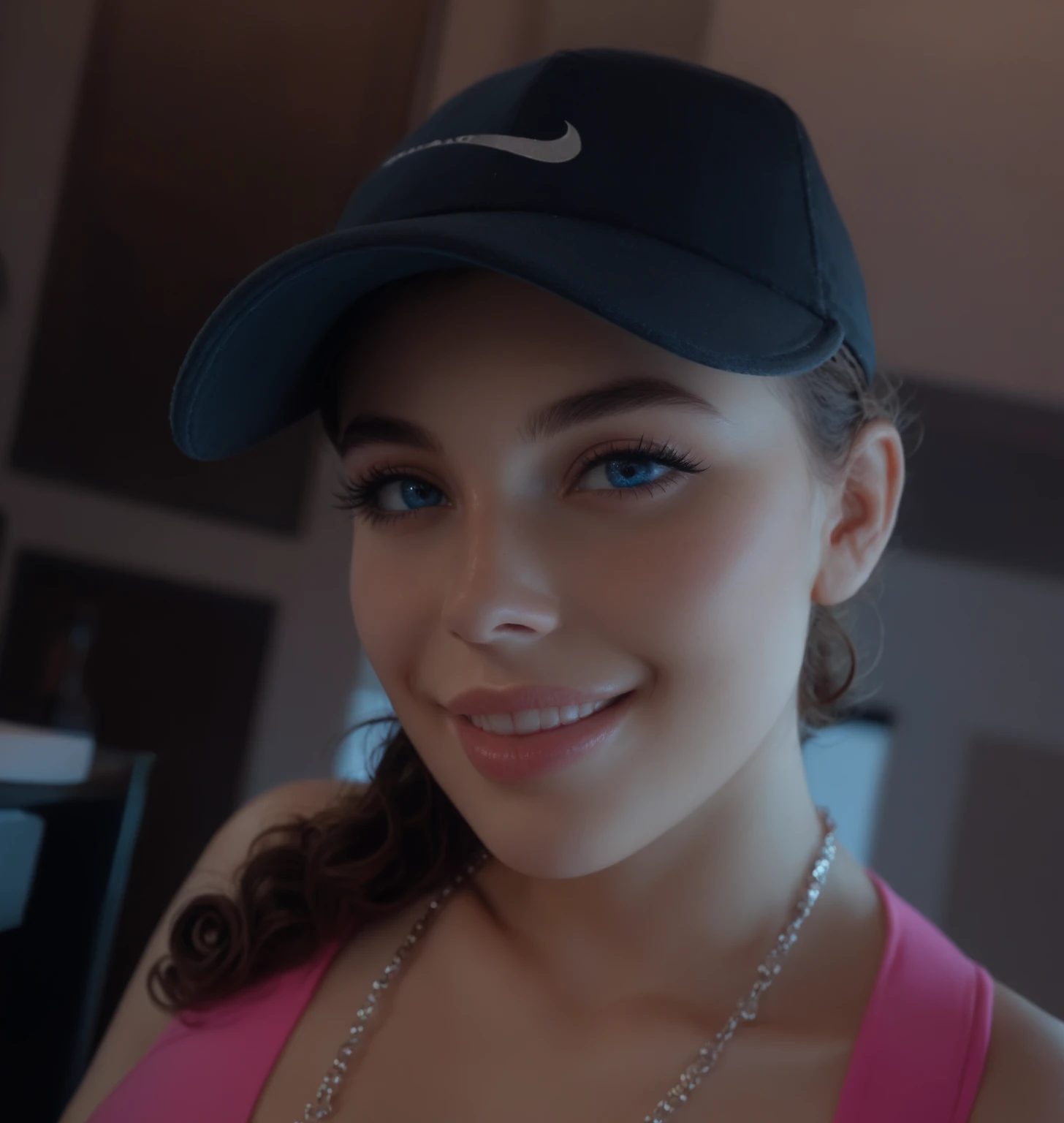 best quality, ultra high res, (photorealistic:1.4),prefect anatomy,prefect skin,
extremely intricate, 8k uhd,
1girl, breasts, realistic, brown hair, brown eyes, jewelry, long hair, necklace, multiple boys, hat, lipstick, makeup, blonde hair, lips, looking at viewer, open mouth, medium breasts,
blue chelsea uniform, underboob, makeup,
in the Football stadium stand,
 <lora:mariaLiman:0.8>