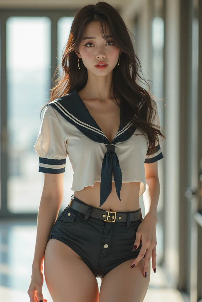 masuter piece、、top-quality、the perfect body、Delicate facial details、facial detailing、full body Esbian、Japan 18-year-old woman、独奏、Rough breath、Crying and shy look, Sloppily open your mouth、red eyes、drooing eyes、Golden hair、poneyTail、Cute little girl s、((Black sailor suit))、(both hands behind head、Panties bitten in the crotch、Panties bitten in the crotch、Crotch line)、Curvaceous legs、(My crotch is wet)、((Lots of wet panties、Drenched panties))、Sit in a taxi、(Spread legs wide)