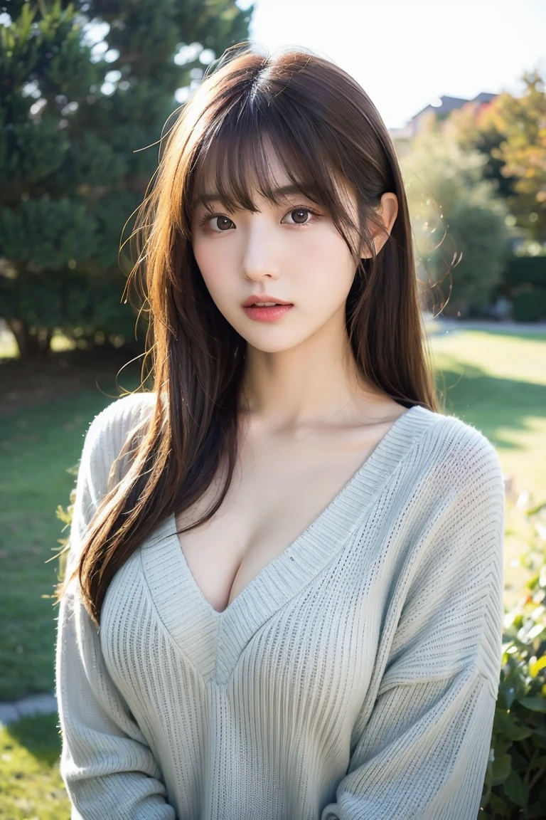 Best quality, high quality, masterpiece (large breasts) huge breasts, white eyes, detailed skin texture, detailed cloth texture, detailed face, super detail, 8k, intricate detail, 1girl, realistic, Hinata Hyuga