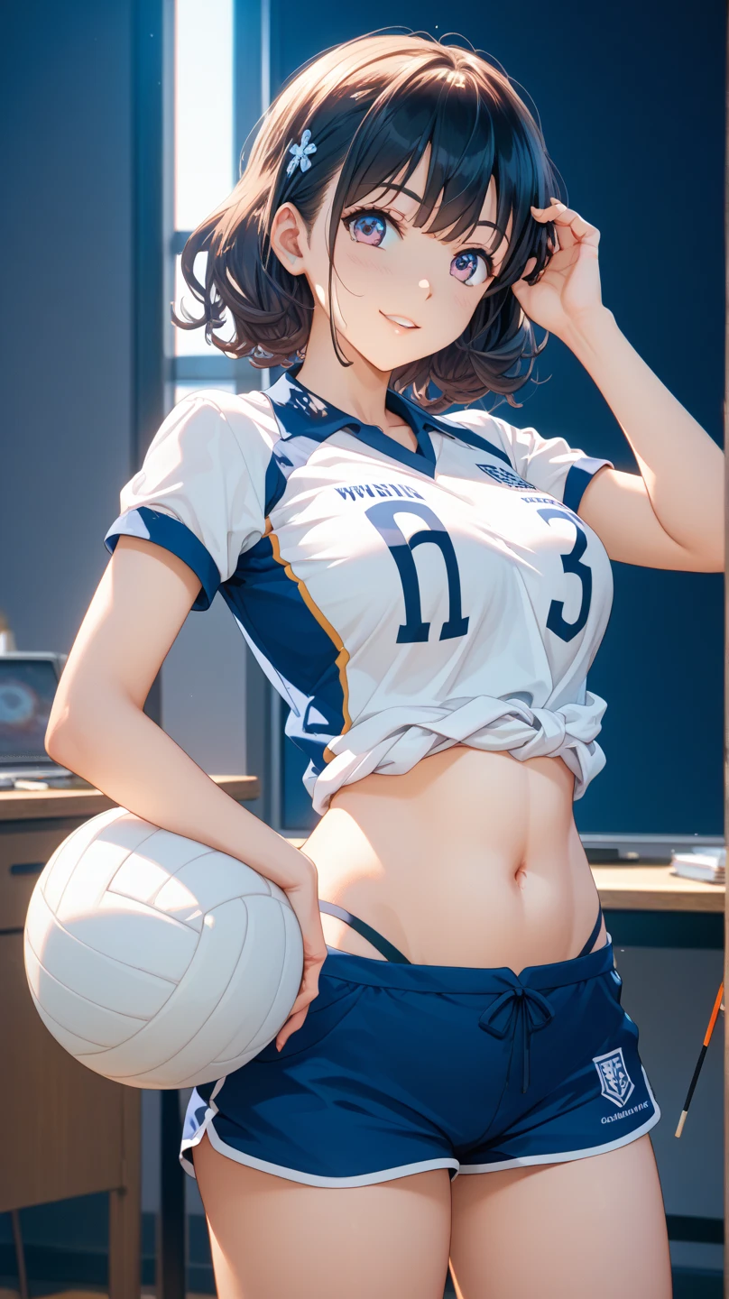 Anime, (((destroyed town, collapsed school))), from side, brown hair, pony tail, brown eyes, medium breasts, cheerleader, wearing cheerleader uniform, (torn clothes), no bra, bottomless, show off nipples, show off pussy, disdain, contemptuous, disgust, scared, cry, skyporn, Nipple Tweaking, Areola, perfect nipples, puffy niples, nipples through, ((best quality)), spread pussy, sexual fluid, pussy juice, drooling, dirty skin, spread legs, standing split, detailed vagina, {{{perfect anatomy}}}