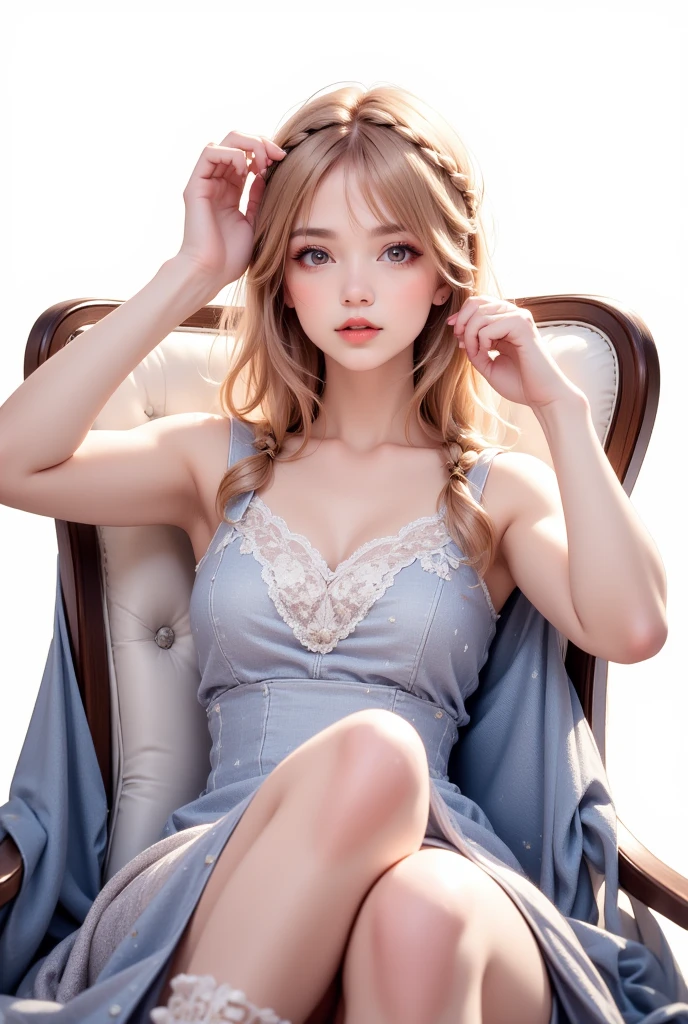 masterpiece, Highest quality, One girl, beautiful, Are you okay, delicate, Very complicated, detailed, Blonde, Menhera, underwear, blue eyes, ((masterpiece)), extremely detailed, Highest quality, High resolution, ((In the bedroom)), Bridget, smile,