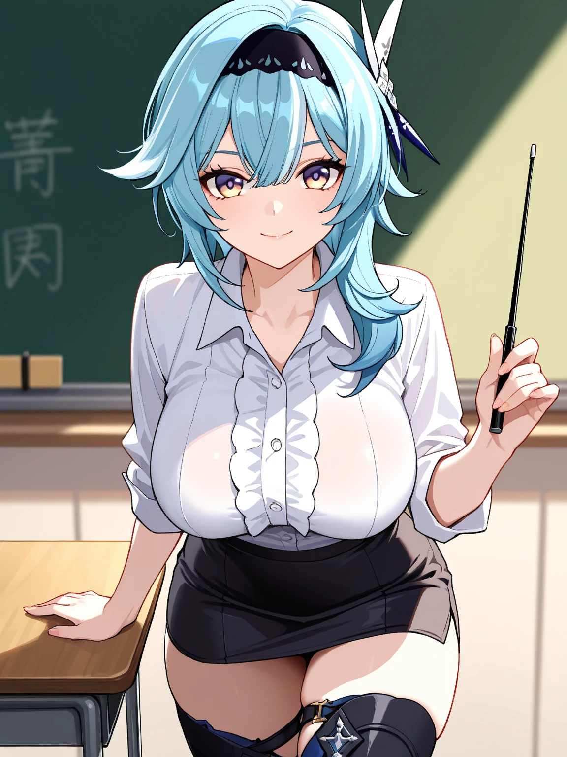 Cute naughty mage girl, Pastel colors hair, small breasts, Thighs, lime green hair, (naked:1.2), high ponytail, medium hair, standard height, (disdain:1.3, jitome, simple dead eyes, droopy eyes, smirk, sleepy), at the adventurer's guild, A bulletin board with posted paper