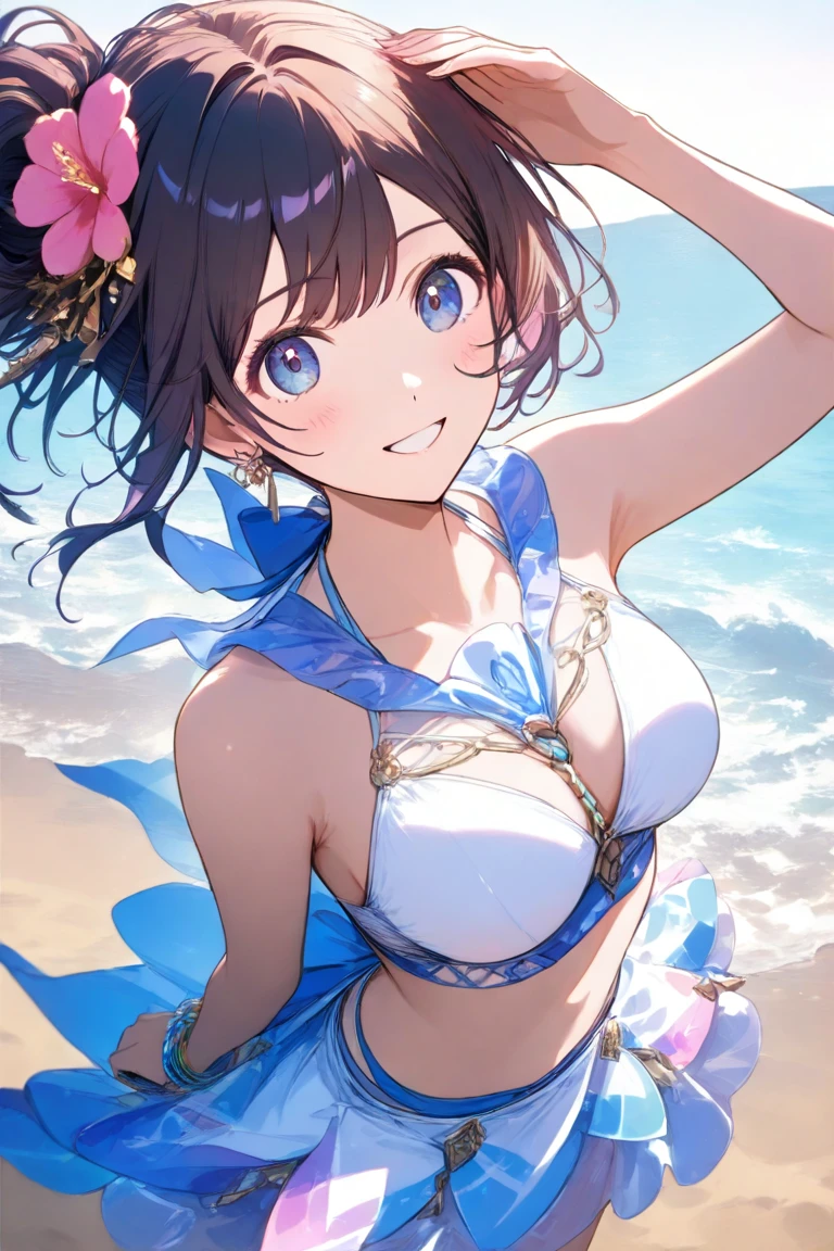 (8k, RAW photo, best quality, masterpiece: 1.4), ultra high definition, (realistic, photorealistic: 1.48), beautiful lake, (flat chest:1.2), young girl, 20 years old, whole body, Japanese famous actor, see-through costume, transparent white