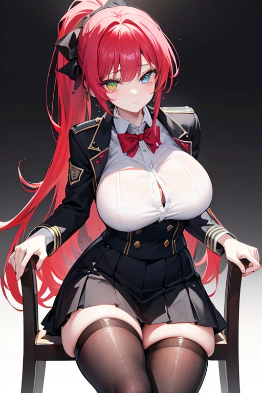 Anime woman in suit and tie with a dragon in the background, dragon - inspired costume, by Yang J, Human and dragon fusion., Japanese cute demon girl, pretty girl in Demon Slayer art, epic and elegant portrait, trend in artstation, by Oliver Sin, crimson suit, black and red suit, highly detailed exquisite fanart, vampire huge breasts