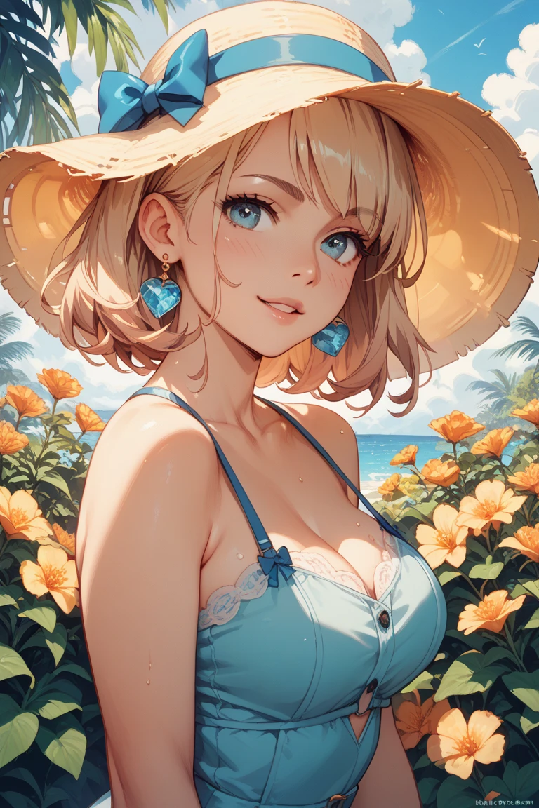 Beautiful girls in tropical place.romantic
