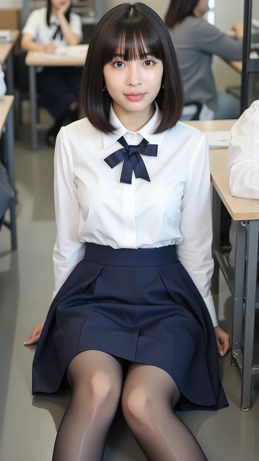(scene; (We have 4:1.8))、(4 sisters)、Gal、(Neon Town)、(Four tall high school girls with model figures)、(Standing facing this),), Full body photo、(wide thighs, とてもLong legs), High heels on the ground, classroom, (masterpiece:1.3), (8K, Realistic, RAW Photos, Highest quality: 1.4), (Two Girls), Beautiful Face, (Realistic face), (Blonde short cut:1.3), Realistic目, Very beautiful eyes, Realistic skin, Beautiful Skin, Ultra-high resolution, Super Realistic, Very detailed, Golden Ratio, cute, cute female teacher, High school girl in summer clothes, Surreal school girl, pleated micro mini skirt, Milk splashed on the uniform、濡れたpantyhose、pantyhose, (Black Stockings)、(Vibrator sandwiched between thigh-high socks)、High heel loafers, Full body image, Thin arms, (Big Breasts)、black leather designer bag、 High school girl in JK uniform, Surreal school girl, pleated micro mini skirt, Milk splashed on the uniform、ミルクがぶっかかったpantyhose、pantyhose, Black Stockings、(Vibrator sandwiched between thigh-high socks)、High heel loafers, Full body image, Thin arms, Big Breasts、(立っているcute双子の女子が２that&#39;direct:1.8), wide thighs、Long legs,