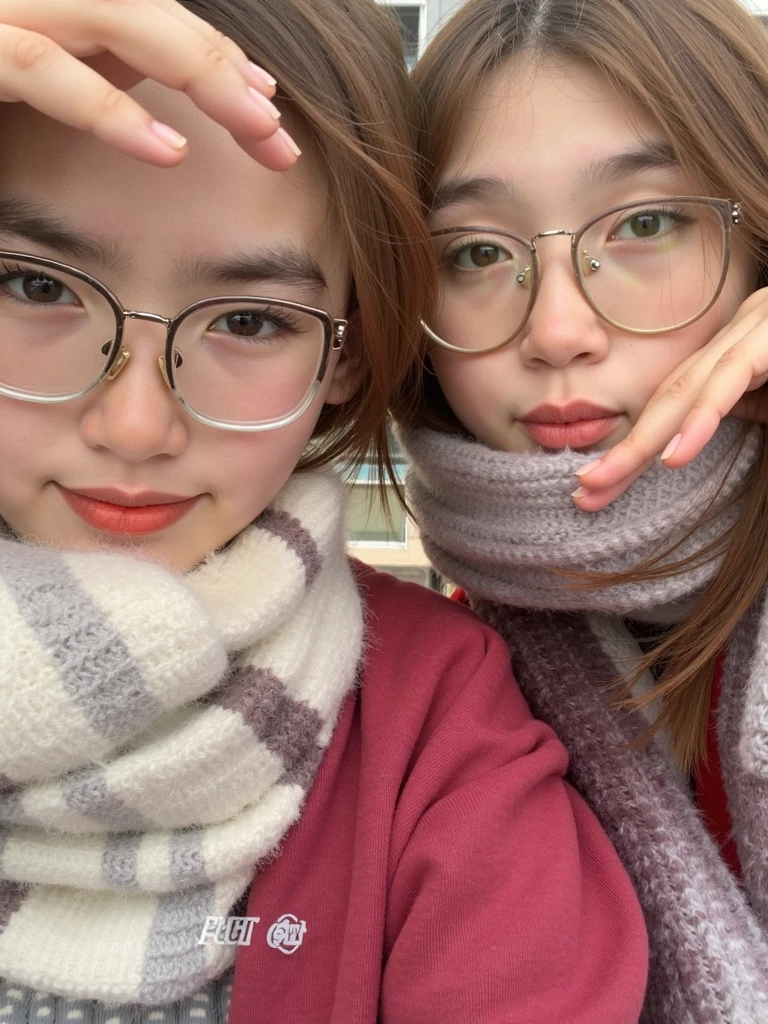 shoulder-length short hair,largeeyes,Chinese big breasts,Round frame gold wire glasses,goodlooking,pupils,Real Human