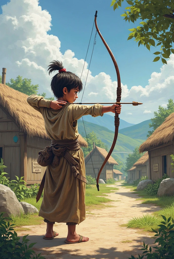 A boy with last bow