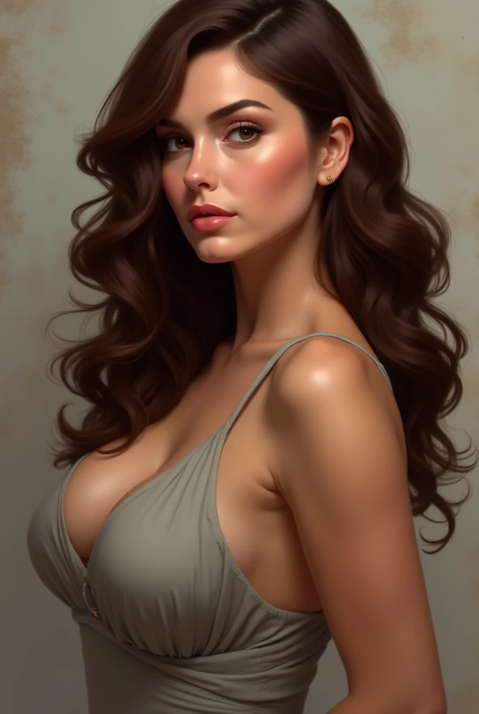 Woman with big breasts